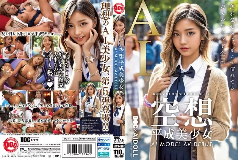 [無碼破解]DAL-010 空想平成美少女 AI 模特兒AV出道 黑咲華